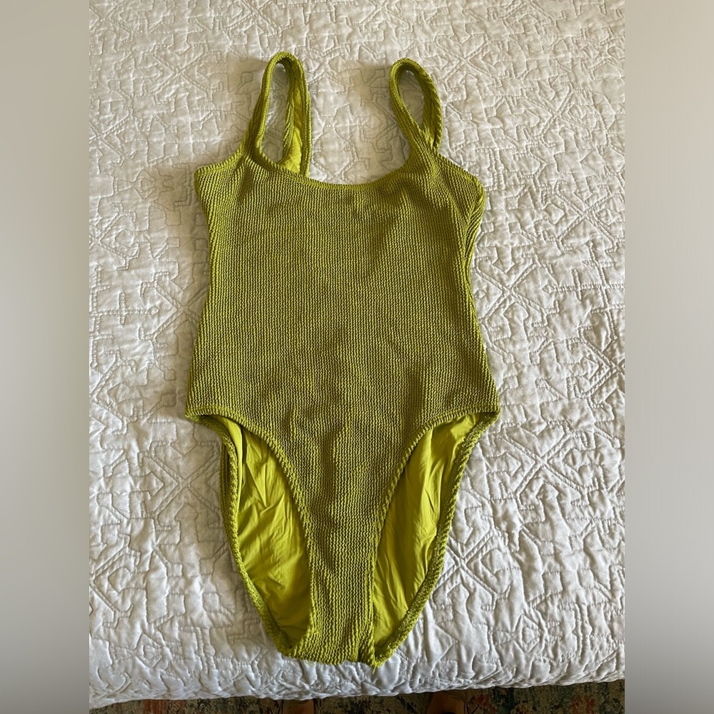 Good American Always Fits One-Piece, Chartreuse Avocado Green